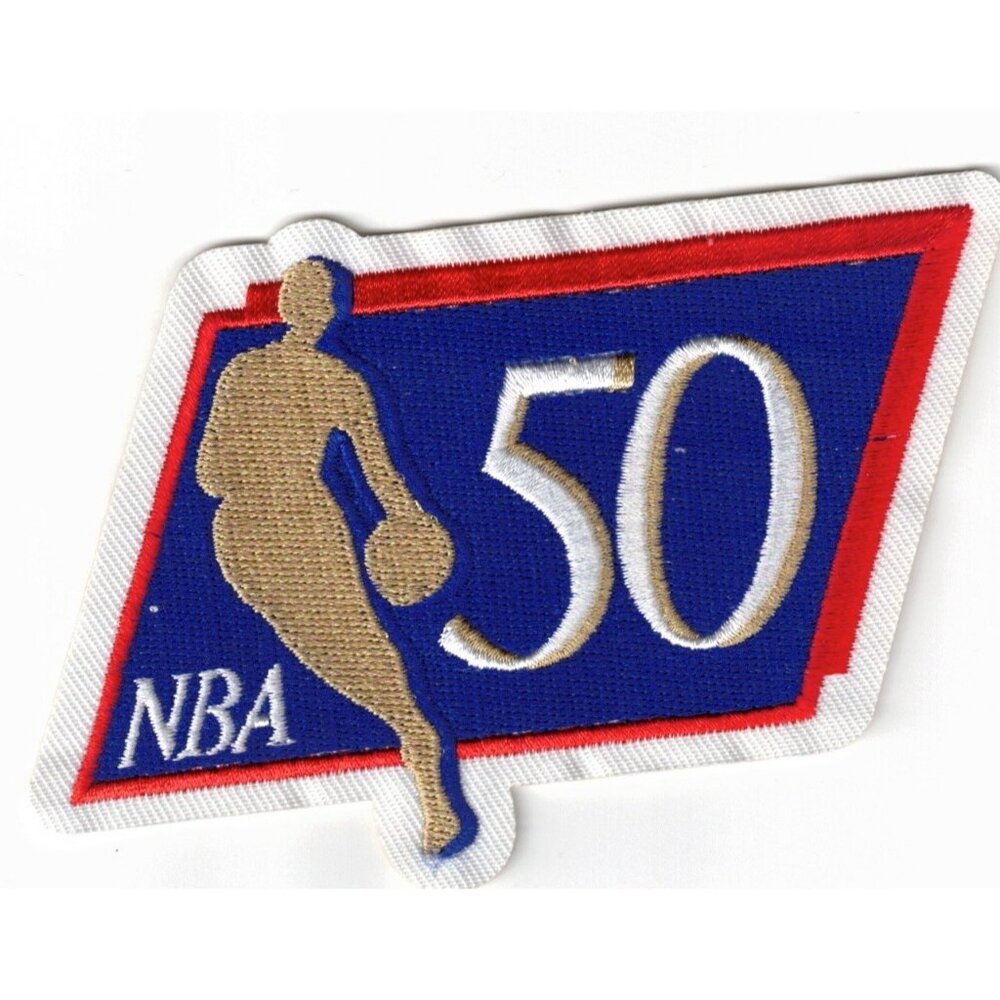 NBA 50th Anniversary  Logo Embroidered 4x3in Iron / Sew-On Patch